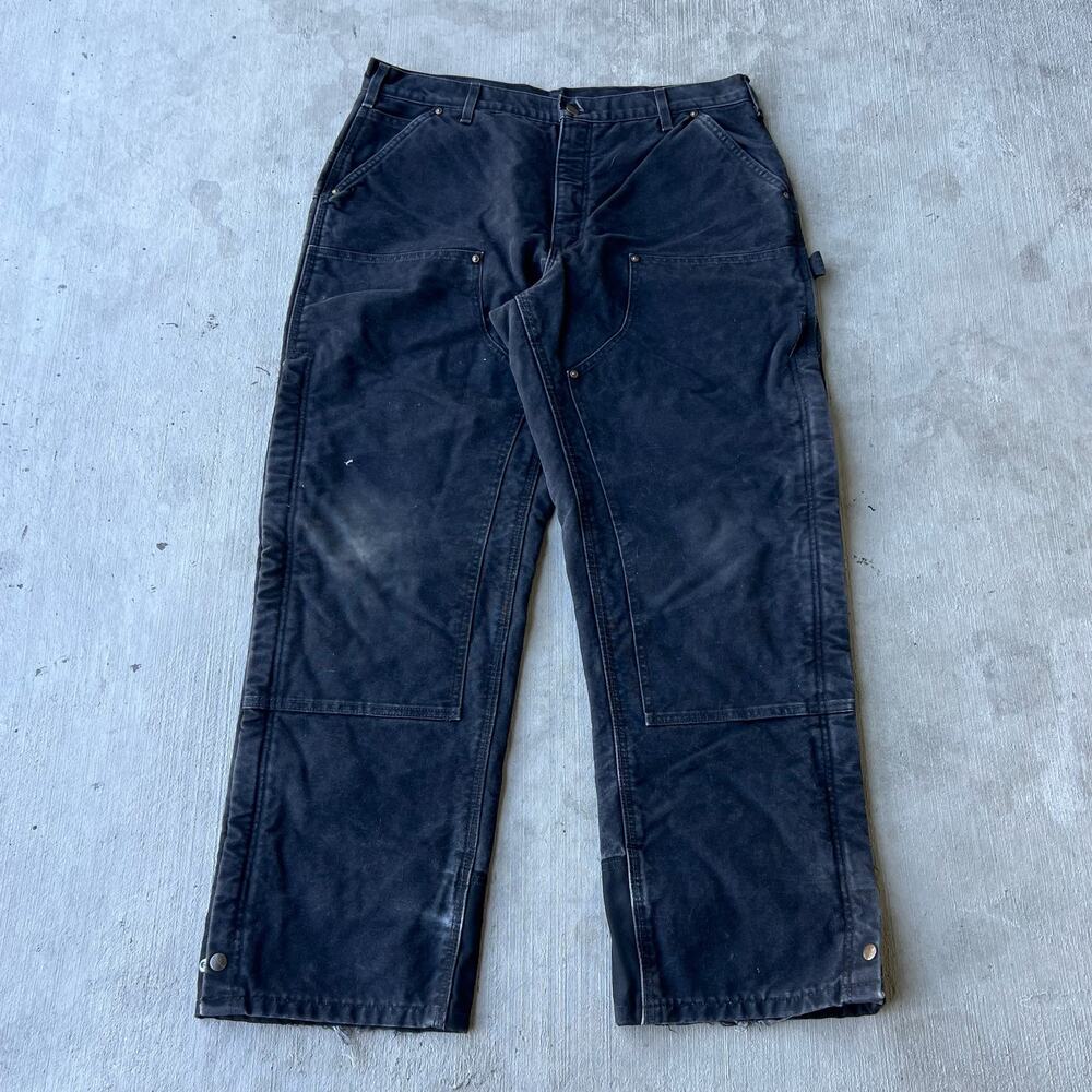 Carhartt faded black double knee work wear carpenter pants